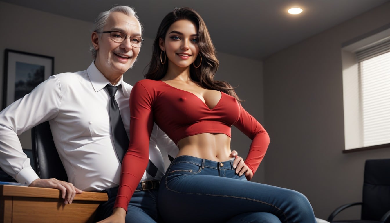 Skinny, Erect Nipples, Noir AI Porn