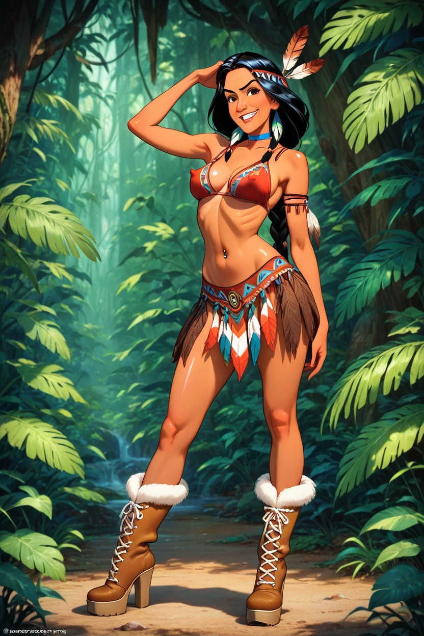 Disney Art Style, Smug Expression, Fur Boots Hentai AI Porn