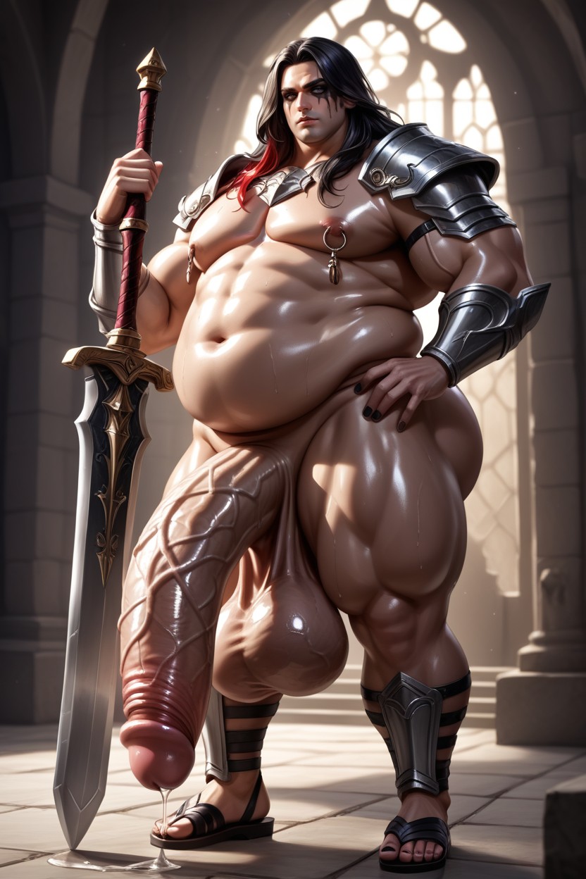 Fantasy Armor, Masculine Chest, Puffy Pecs Porno IA Gay