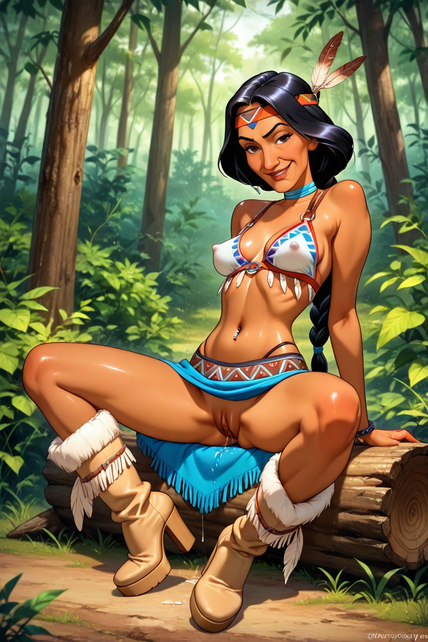 Smug Expression, Pixar Art Style, Native American Clothing Hentai AI Porn