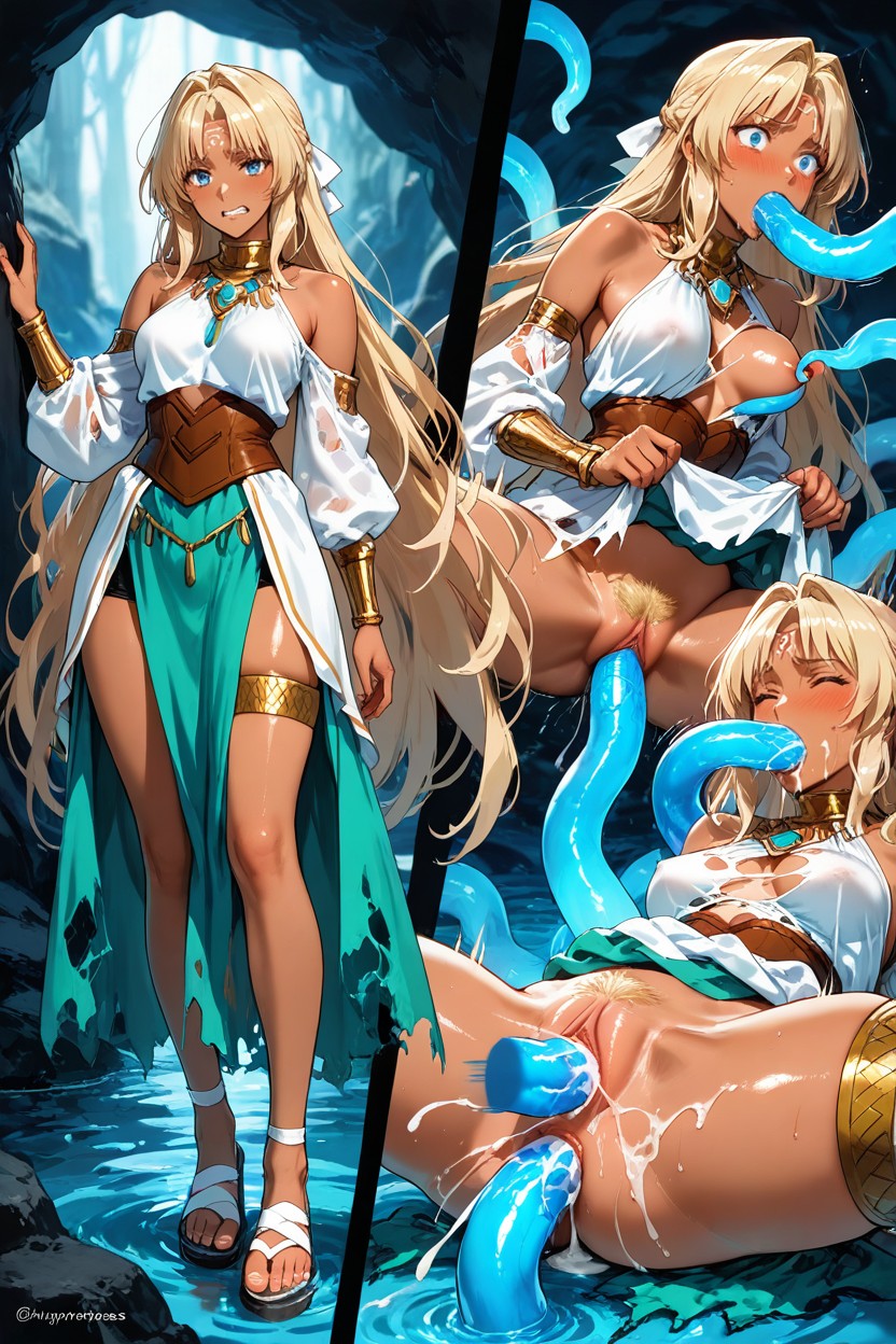 Faces Volumetric Lighting, Torn Apart Outfits, Bare Shoulders Hentai AI Porn