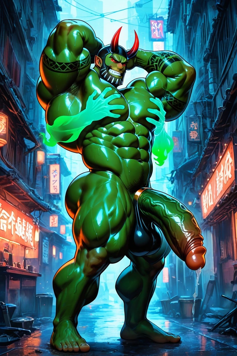 Ripped Abs, Arms Up, Side View Porno IA Gay