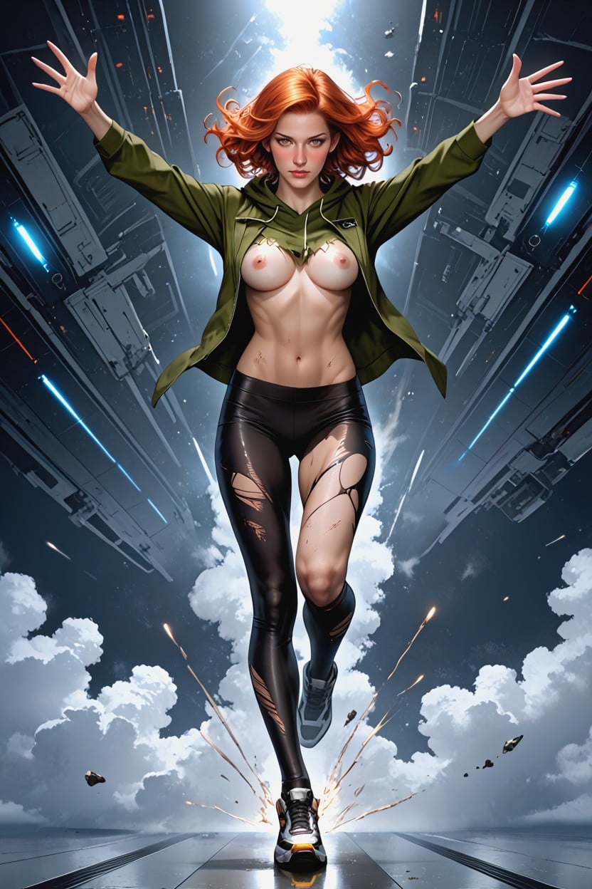 Full Body, Running, Bouncing Breasts Hentai AI Porn