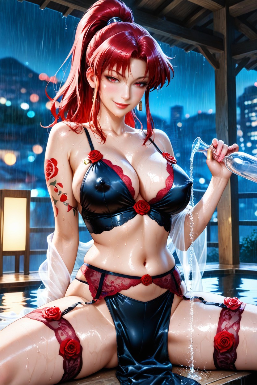 Sitting Down Legs Spread, Highly Detailed, Dark Atmosphere Hentai AI Porn