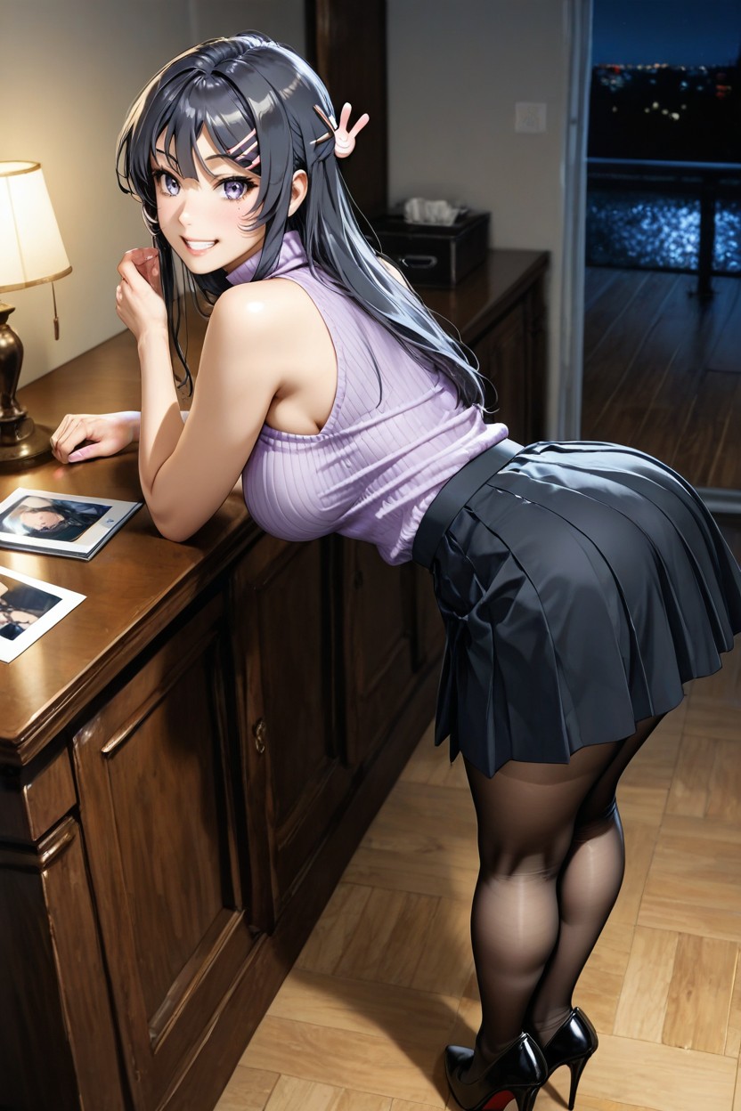 Firm Breasts, Feet Together, Side View Hentai AI Porn