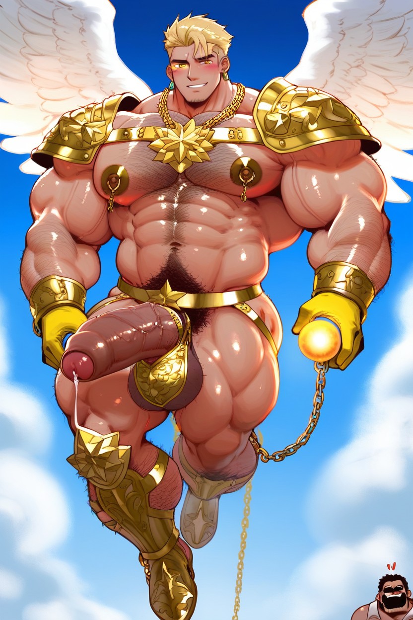 Armor Doesnt Cover Dick And Balls, Ange, Blonde Hair Porno IA Gay