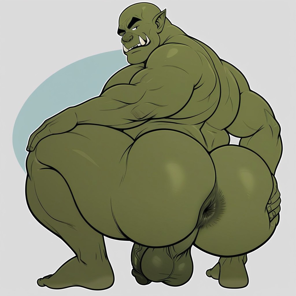 Huge Ass, Big Balls, Focus On Fat Ass Porno IA Gay