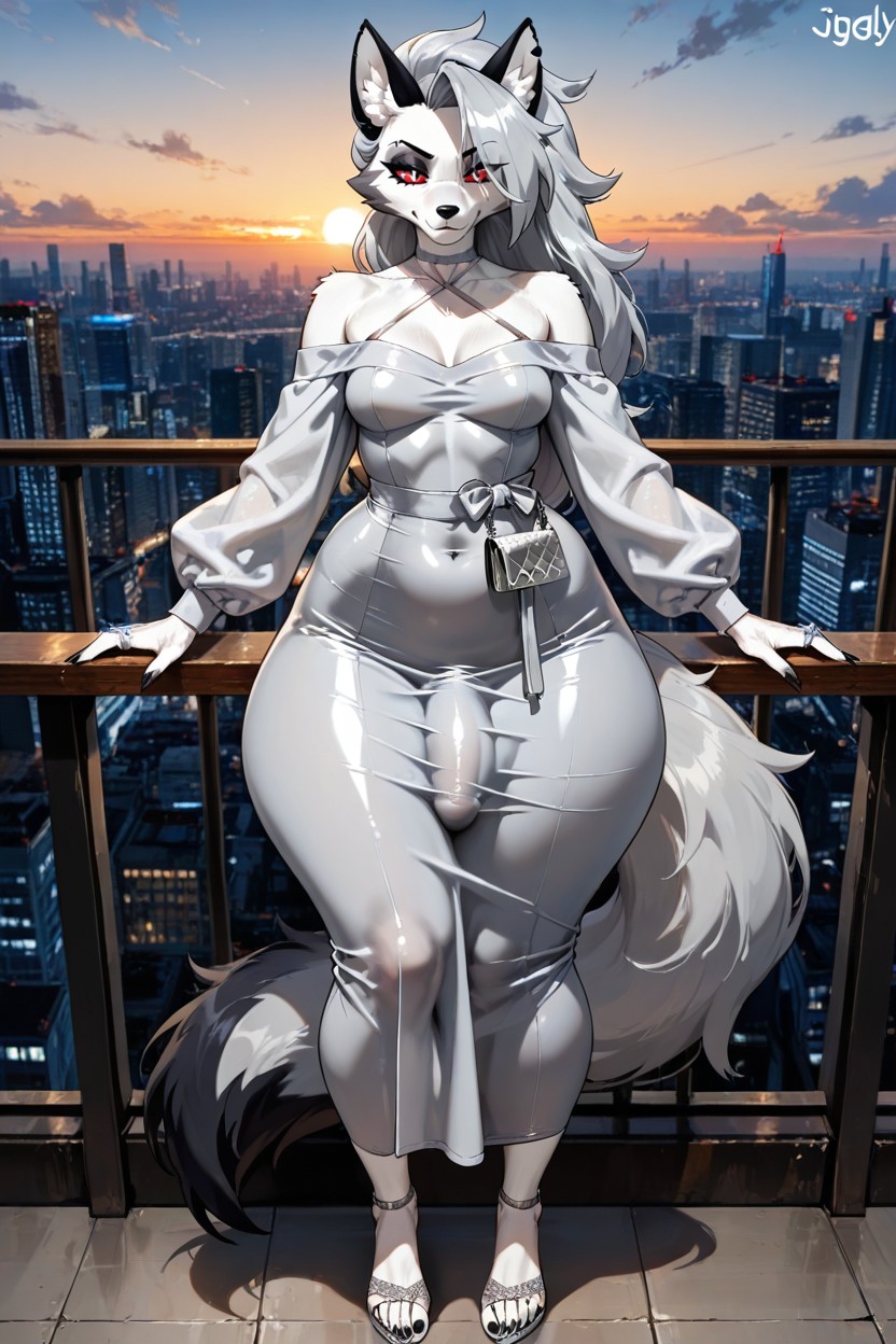 Fluffy Tail, Bare Shoulders, Skinny Hentai AI Porn