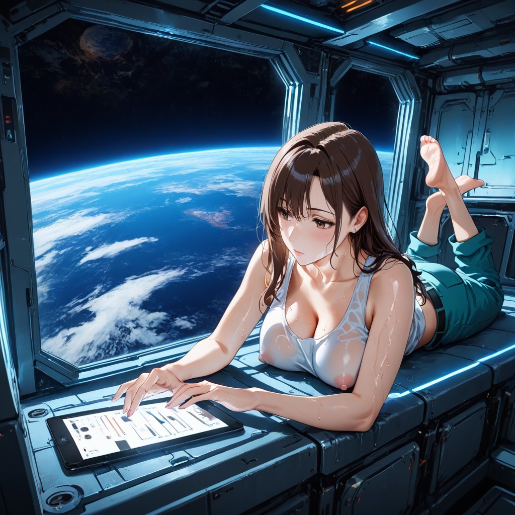 18+, Side View, Tank Top Soaked Wet Hentai AI Porn