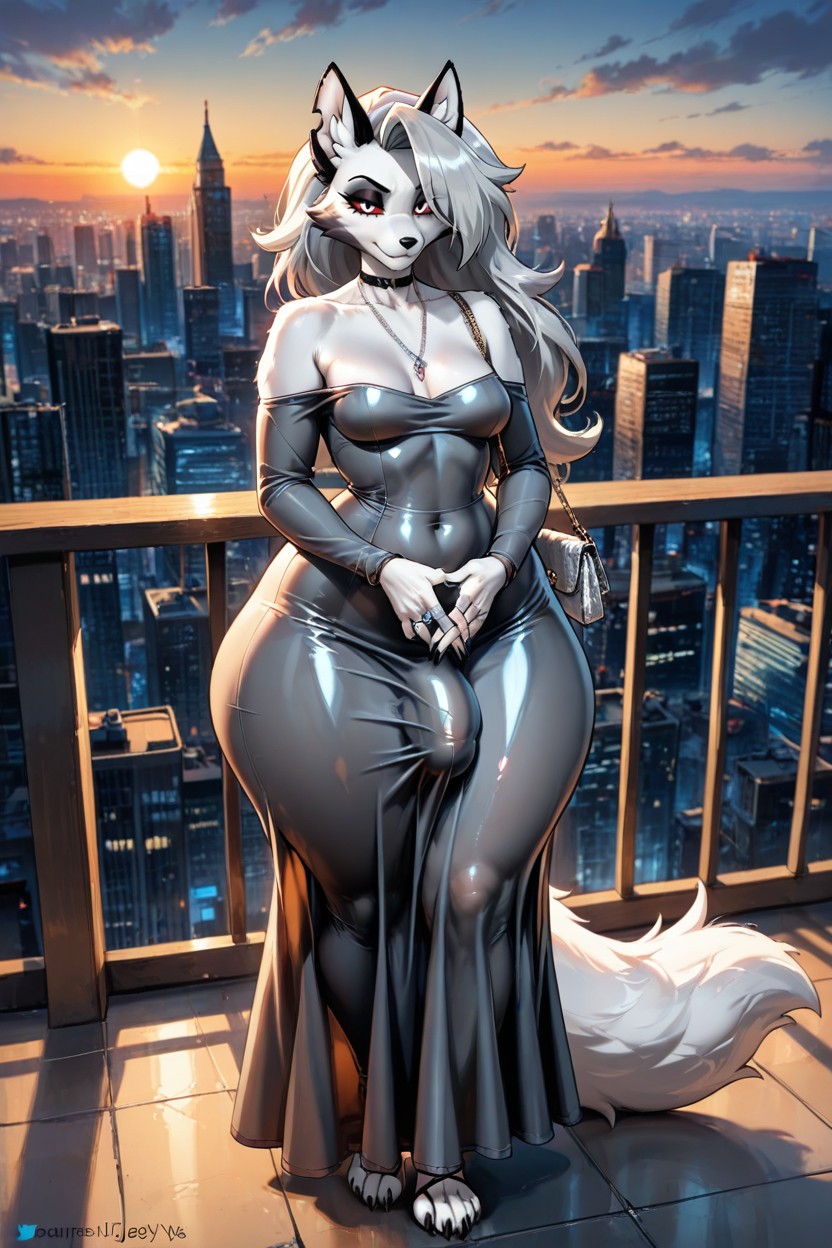 Silver Rings On The Fingers, Gigantic Round Thighs, Neckline Hentai AI Porn