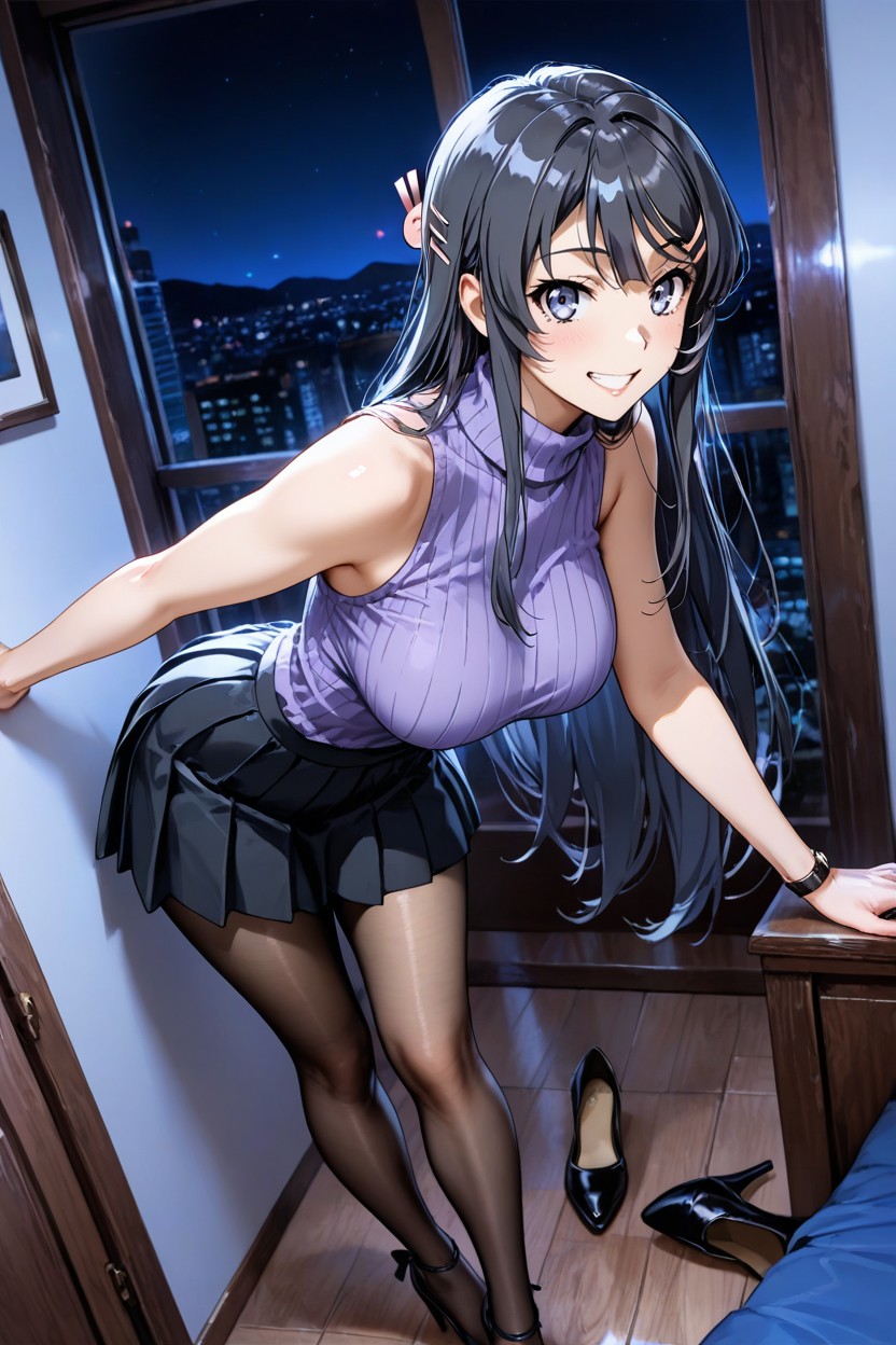 Getting Ready For A Blowjob, Firm Breasts, Night Hentai AI Porn