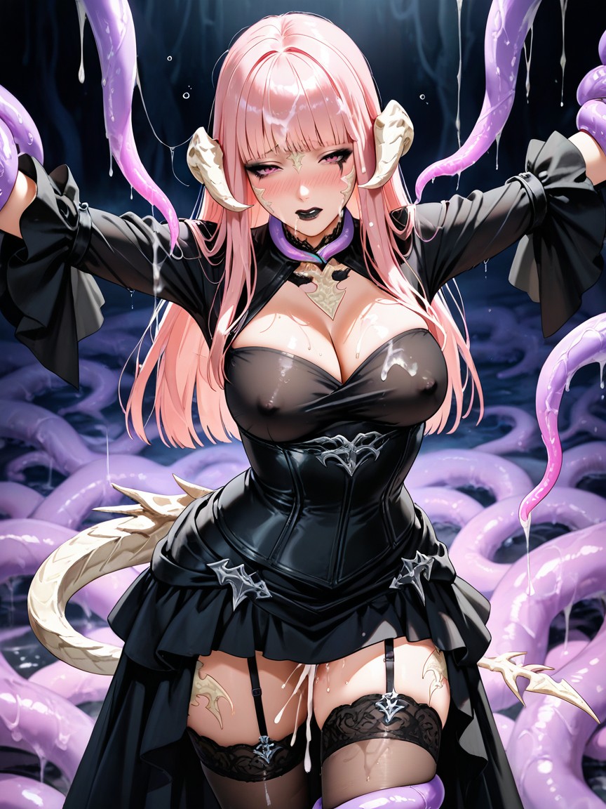 Tentacles Cumshot On Her, Covered Erect Nipples, Tired Face Hentai AI Porn