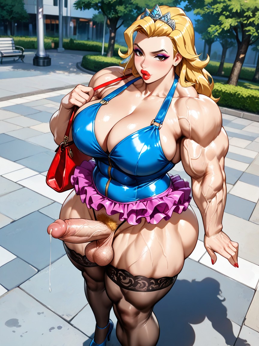 Tiara With A Bow, Wide Hips, Frilly Stockings Hentai AI Porn