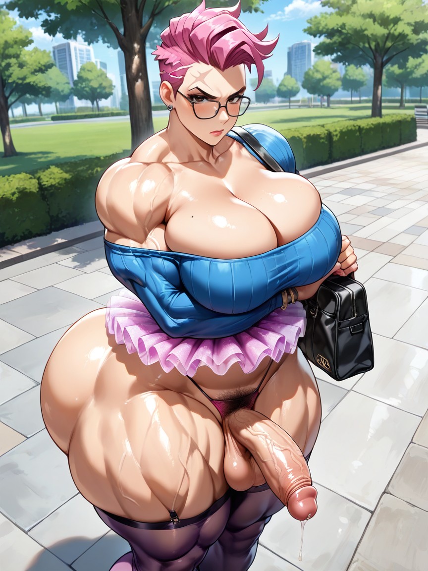 G-string, Park, Very Muscular Hentai AI Porn