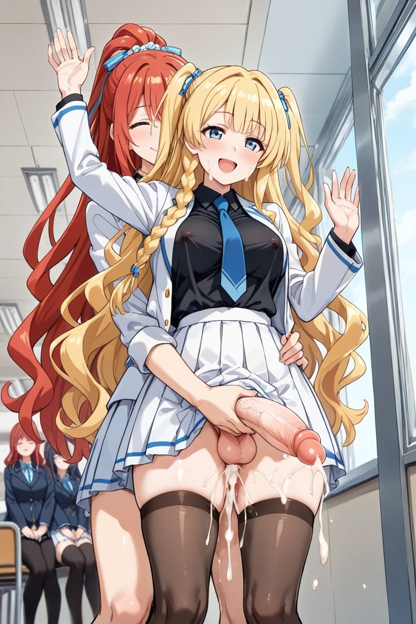 2 People, They Exposed Own Penis, Spooning Hentai AI Porn