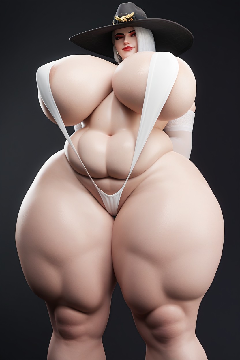 Front View Angle, 25+, Gigantic Oversized Colossal Thighs AI Porn