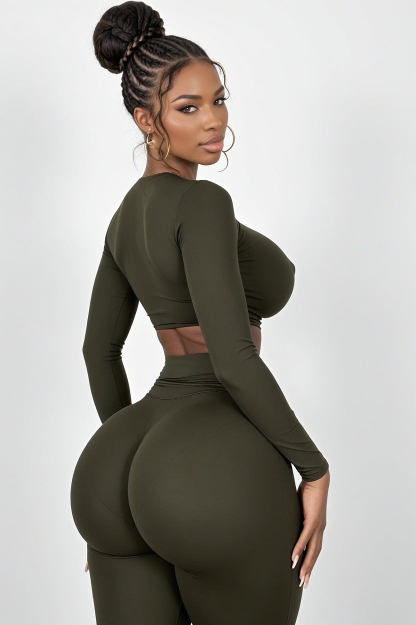 Thick Round Butt, Hyper Ass, Black Skin AI Porn