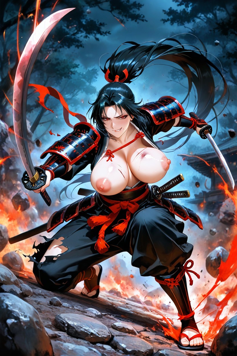 River Stones, Ninja Pants, Nipples Hentai AI Porn