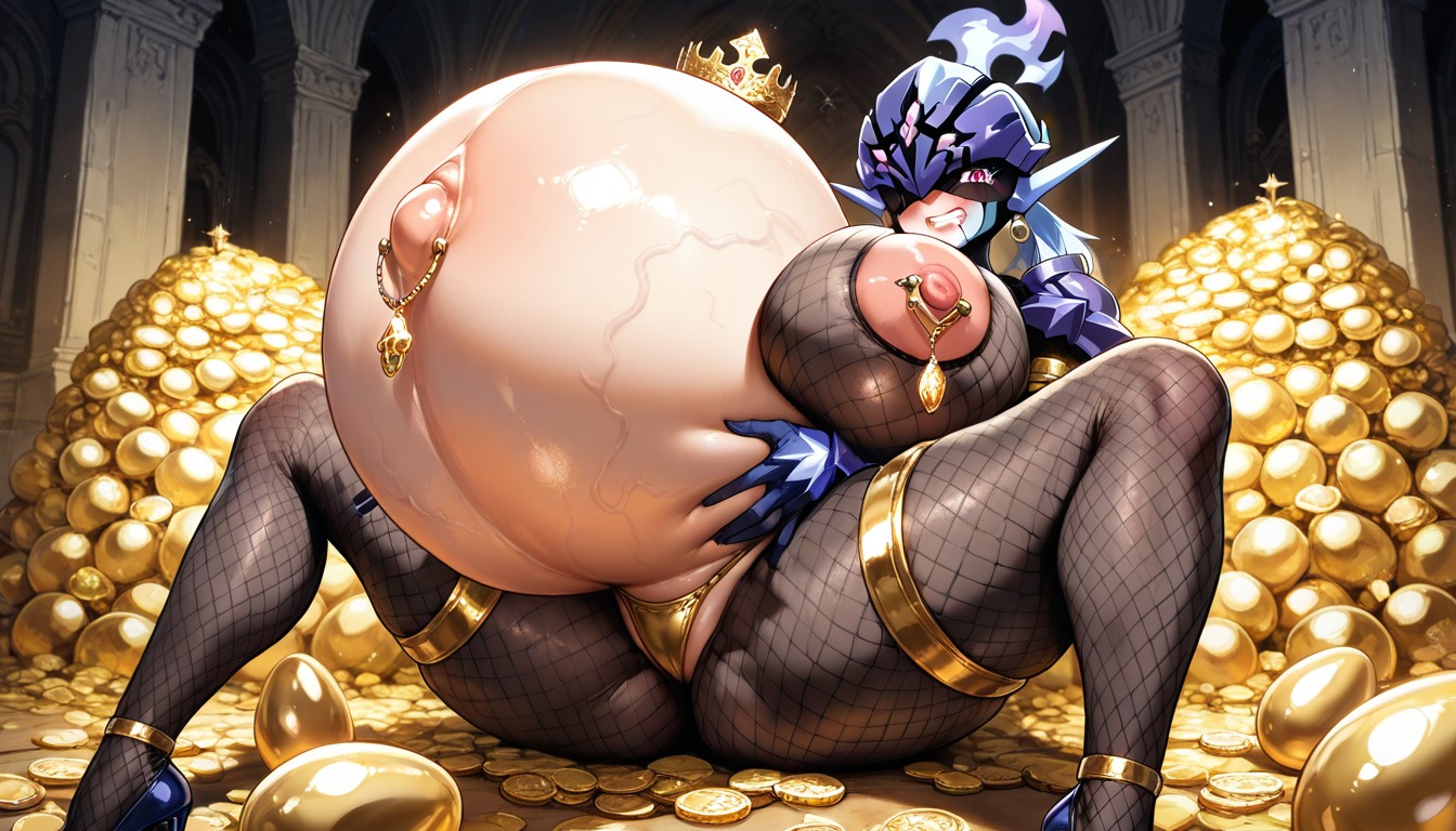 Walls Of White Marble, Navel Piercing, Huge Protruded Navel Hentai AI Porn