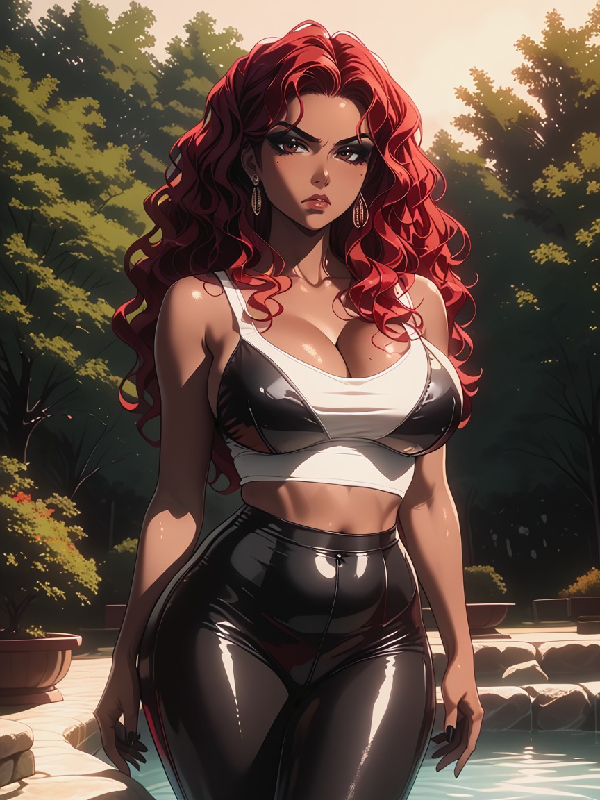Park, Earrings, Black Bra Hentai AI Porn