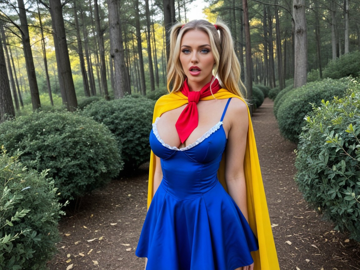Exposed Breasts, Standing, Hyper Detailed Blue Eyes AI Porn