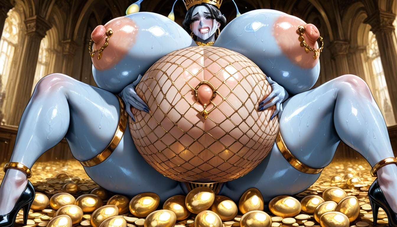 Holding Her Belly, Expansión De Senos, Yellow Sclera Hentai IA