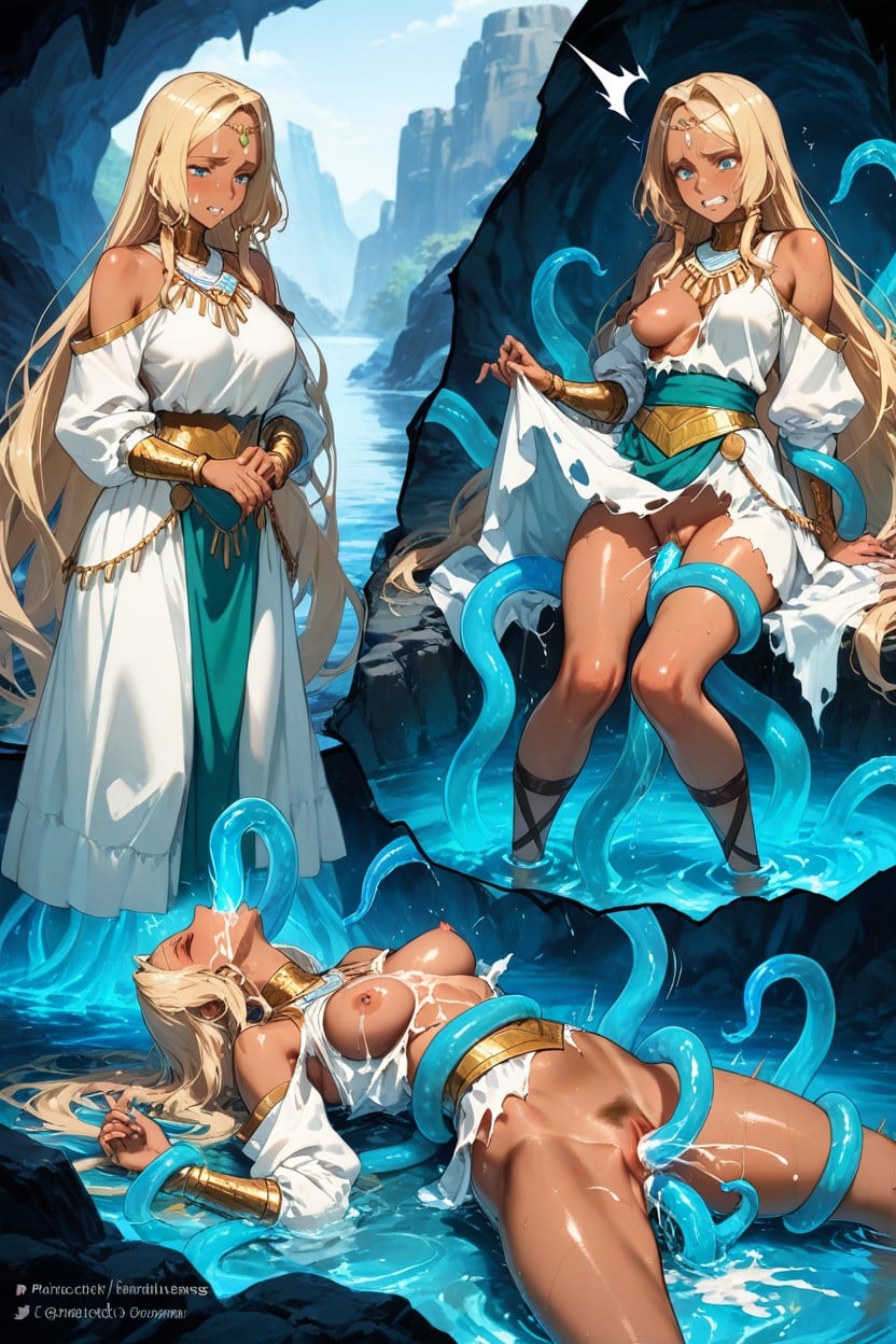Lily Ramses Futaba, Flood Of Insanely Massive Aqua Water Glowy Tentacles, Soft Reflexion Hentai IA