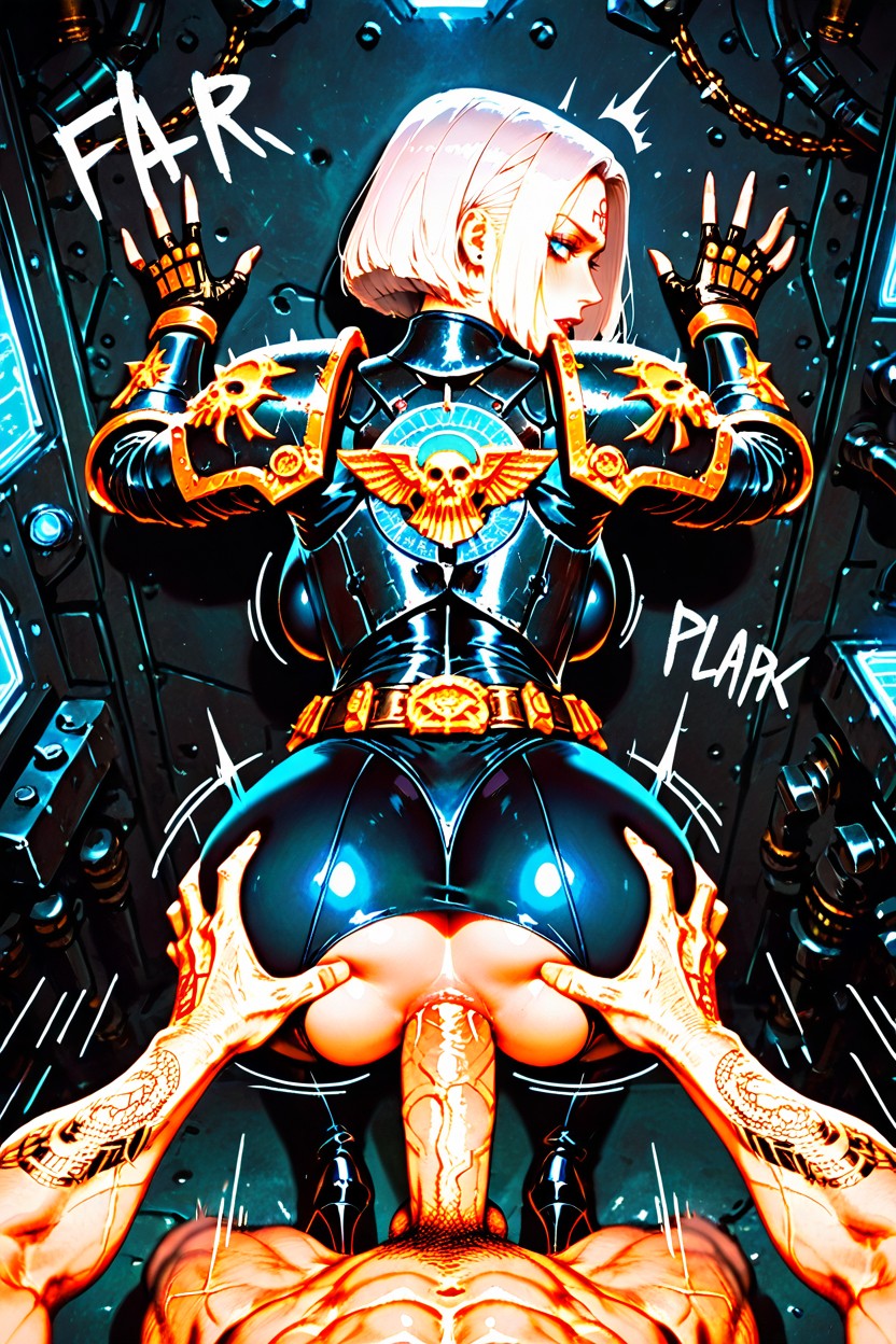 Warhammer, Massive Gothic Armor, Many People Around AI Porn