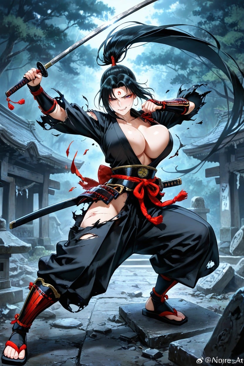 Fighting, Torn Clothes, Dynamic Pose Hentai AI Porn