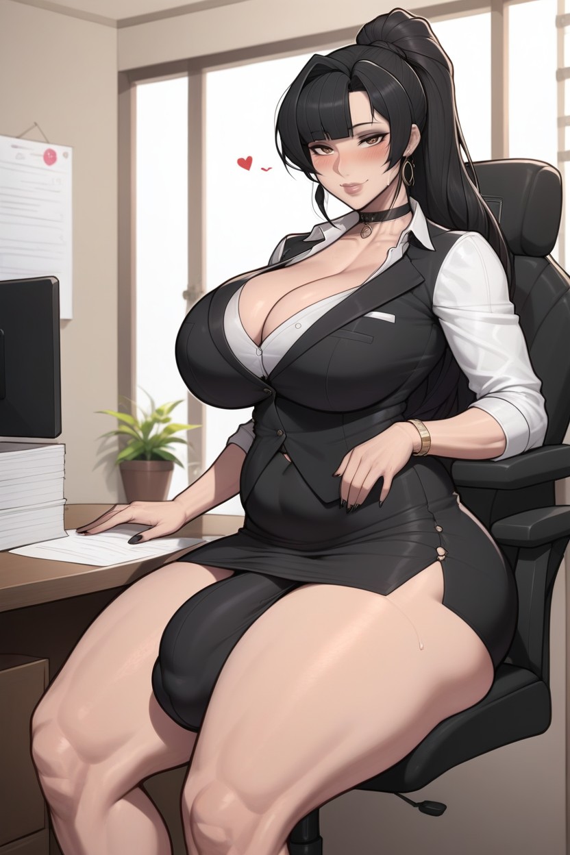 Thick Girthy Flaccid Cock, Massive Breast, Thick Thighs Shemale AI Porn