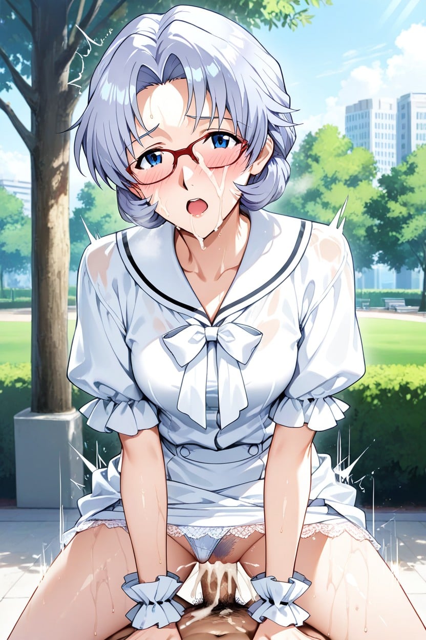 Blush, Large White Bow, 1 Person Hentai AI Porn