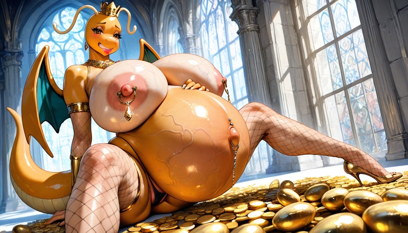 Pecho Colosal, Many Golden Eggs On Floor, Leg Rings Hentai IA
