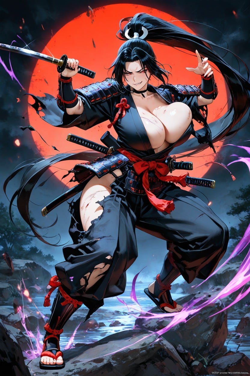 Stunning Model, Dark Ambience, Samurai Hentai AI Porn