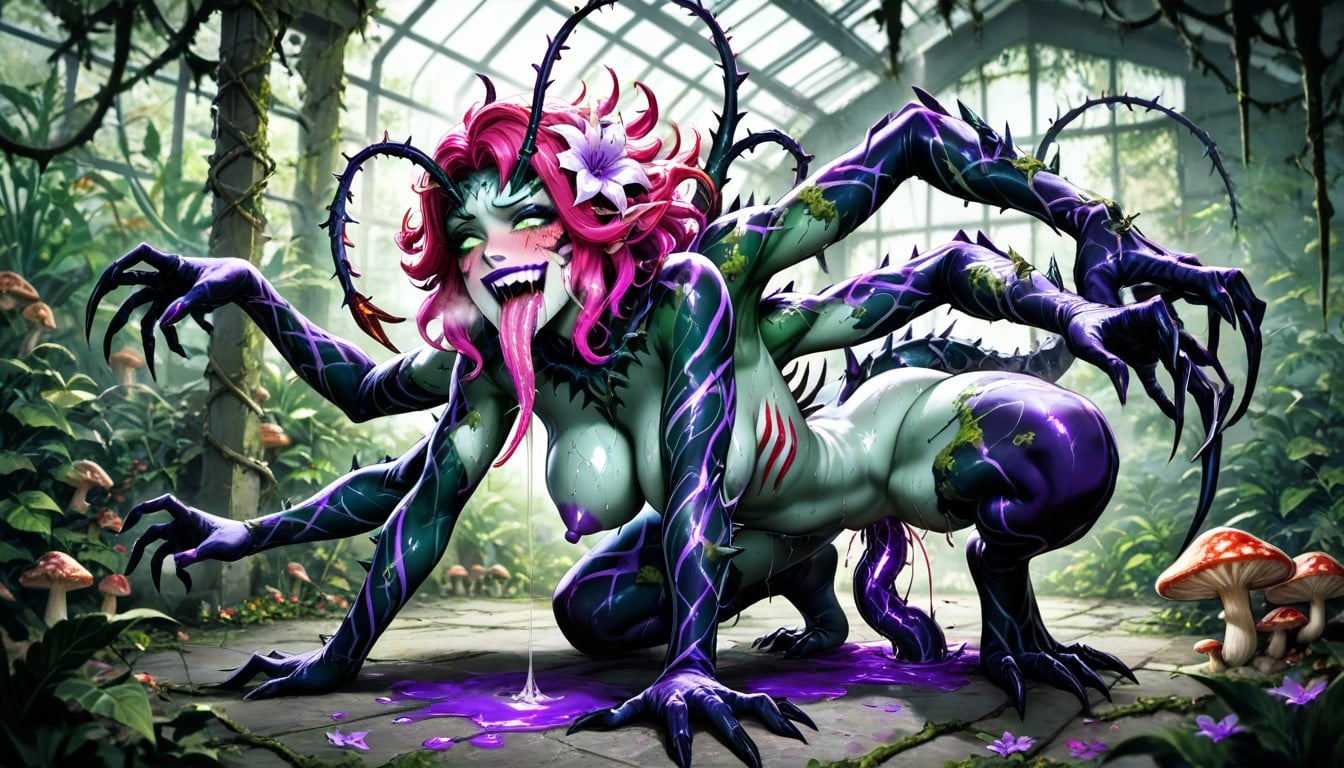 Spores, Multiple Breasts, Thorns Hentai AI Porn