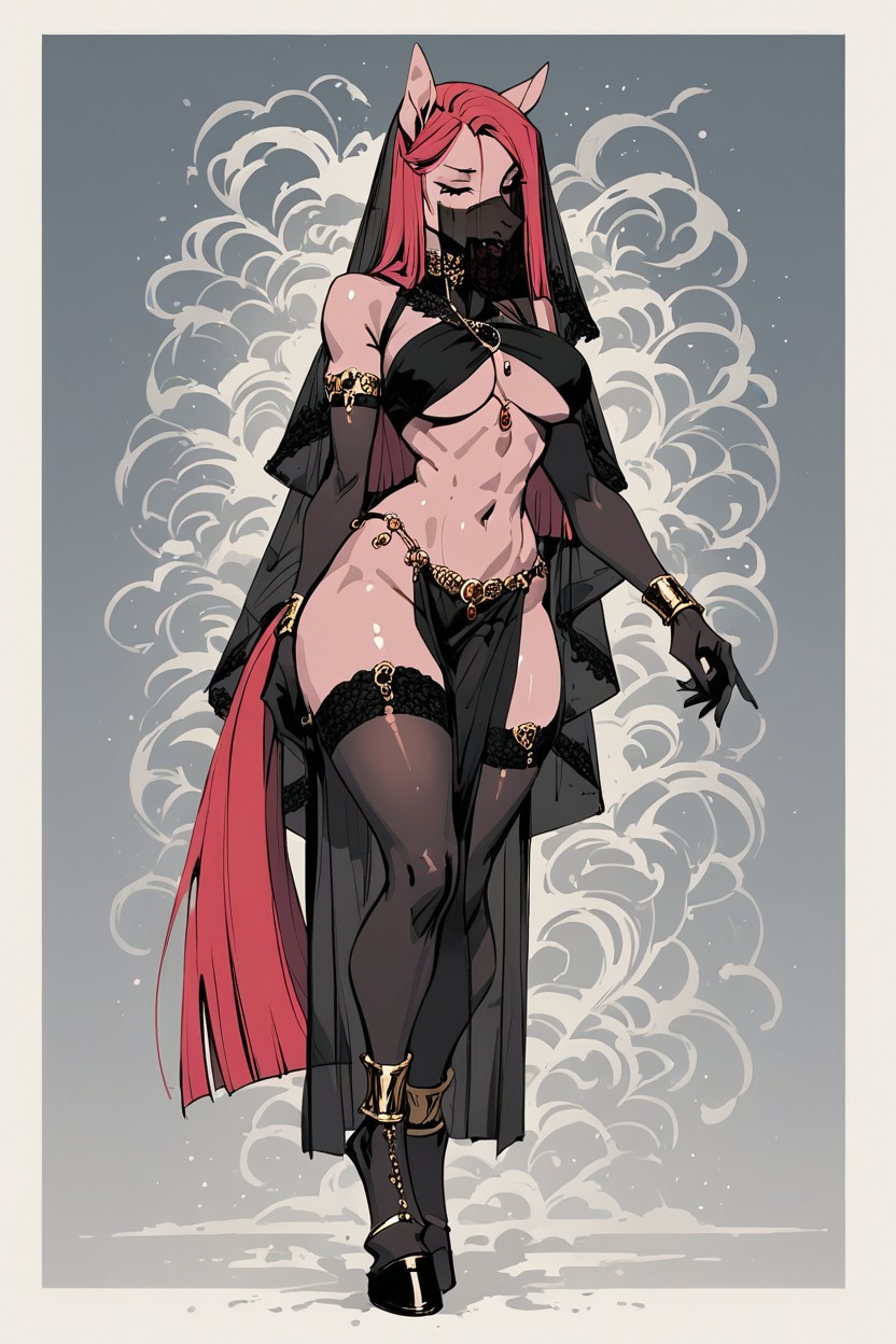 Femalehorse Pinkamena, Hookah, Balls Deep Furry AI Porn