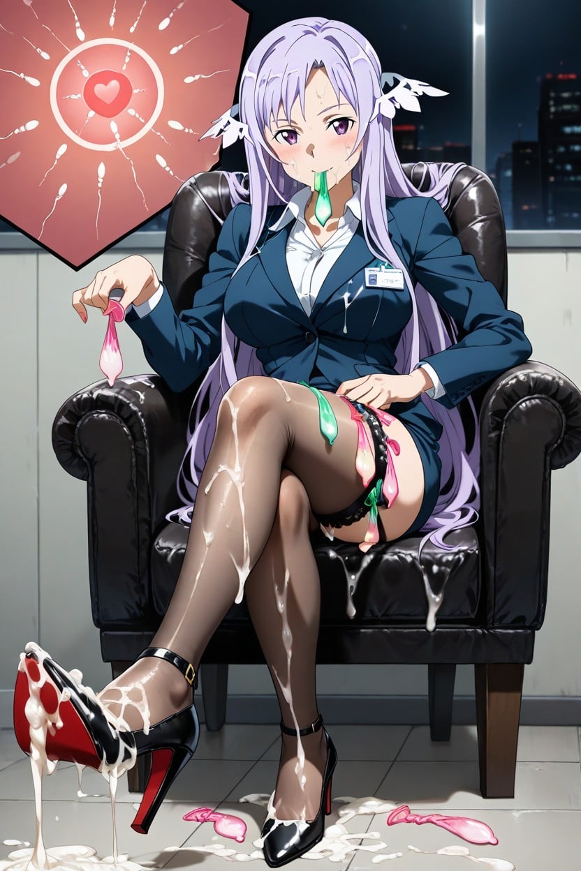 Semen Soaked High Heels, Style Anime, Quinella From Sword Art Online Hentai AI Porn