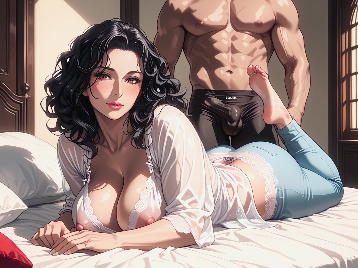 Eyes Rolled, Big Nipples, Erect Nipples MILF AI Porn