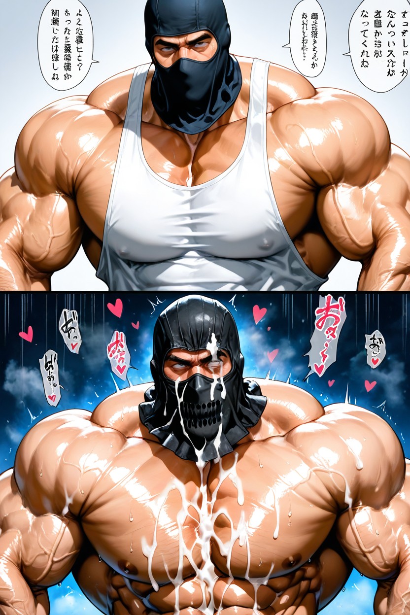 High Resolution, Man Is Only Wearing A Black Balaclava, Steam Porno IA Gay