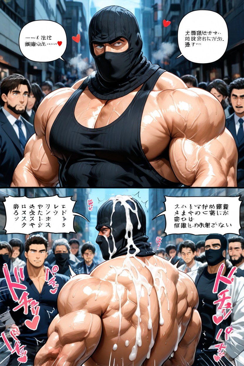 Speech Bubble, Before And After, Hyper Cum AI Gay Porn