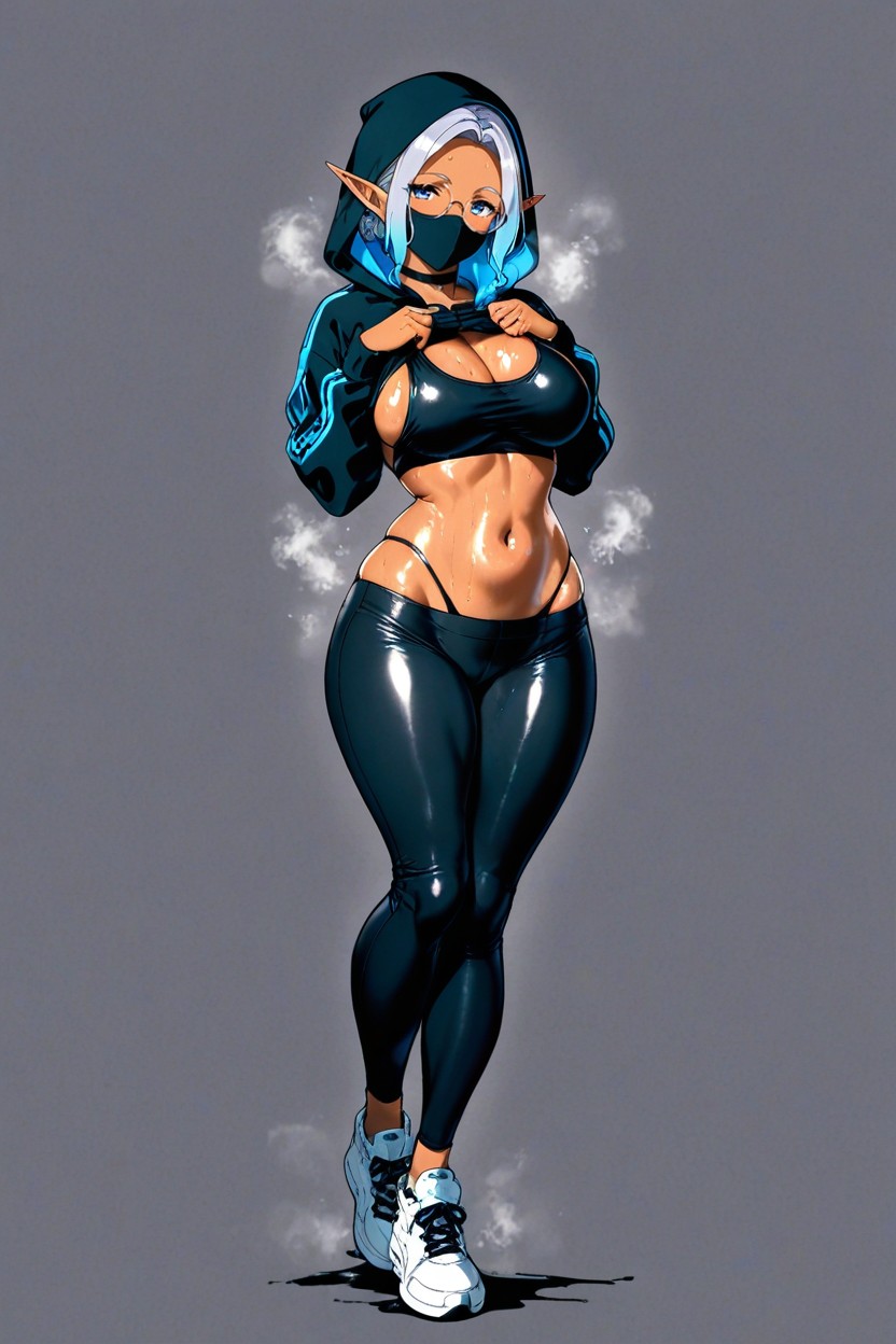 Slutty, Black Choker, Standing Hentai AI Porn