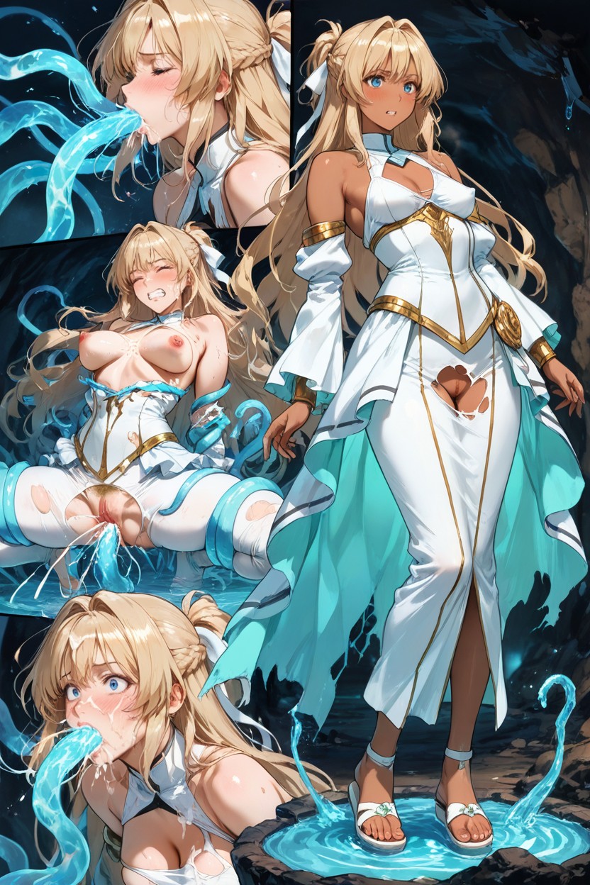 Faithful White Fantasy Outfit, Faces Volumetric Lighting, Shocked Hentai AI Porn