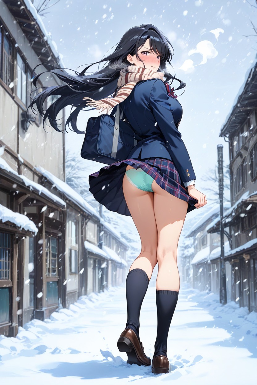 Sports Bag, Full Body, Frilly White Blouse Hentai AI Porn