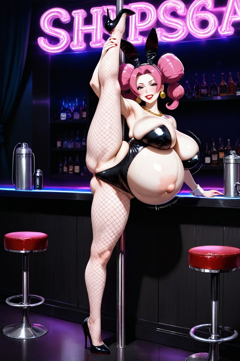 Leather Bunny Suit, Strip Club, Octane Render AI Porn