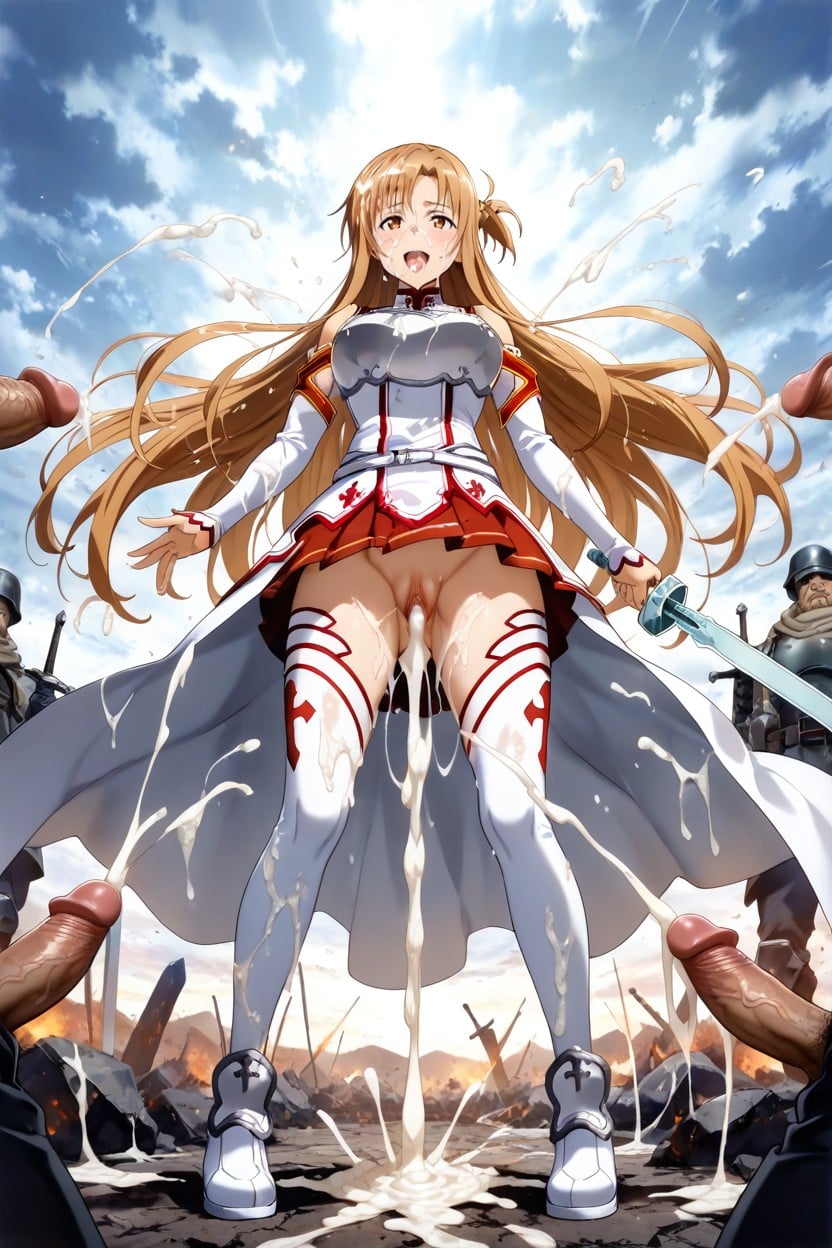 Asuna Yuuki From Sword Art Online, Bottom Up, Pussy Visible Hentai AI Porn