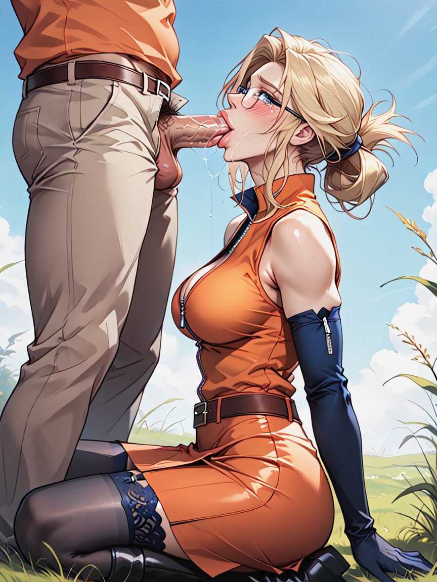 Orgasm, Cuerpo Completo, Orange Skirt Hentai IA