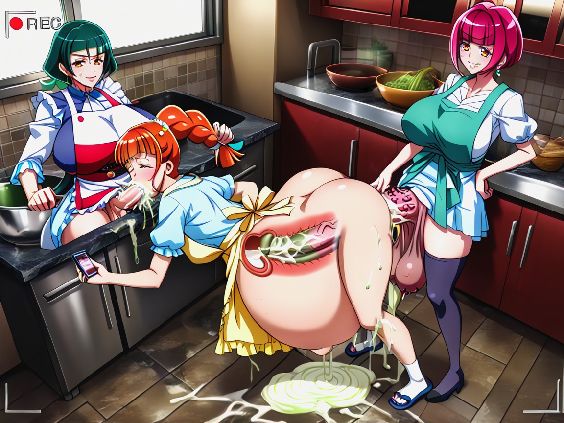 Gigantic Bigger Larger Longer Horrible Girthy Ugly Demon Barbed Spiked Futanari Monster Penis, 群交, Impregnation Bubble Hentai IA