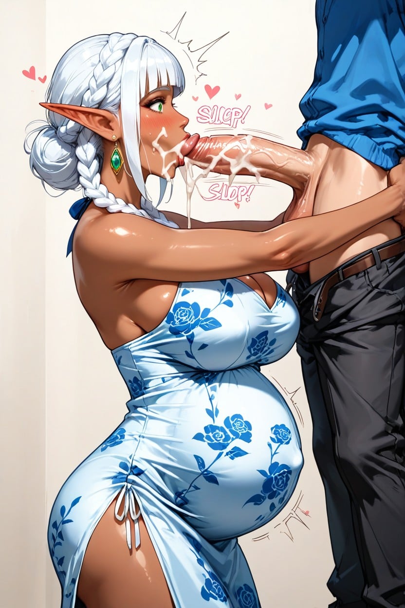 Milf, White Hair, Diminutive Male Hentai AI Porn