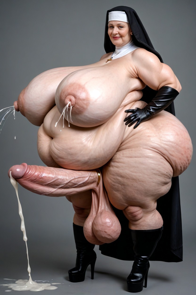 Erect Cock, Excessive Puffy Nipples, Tall Shemale AI Porn