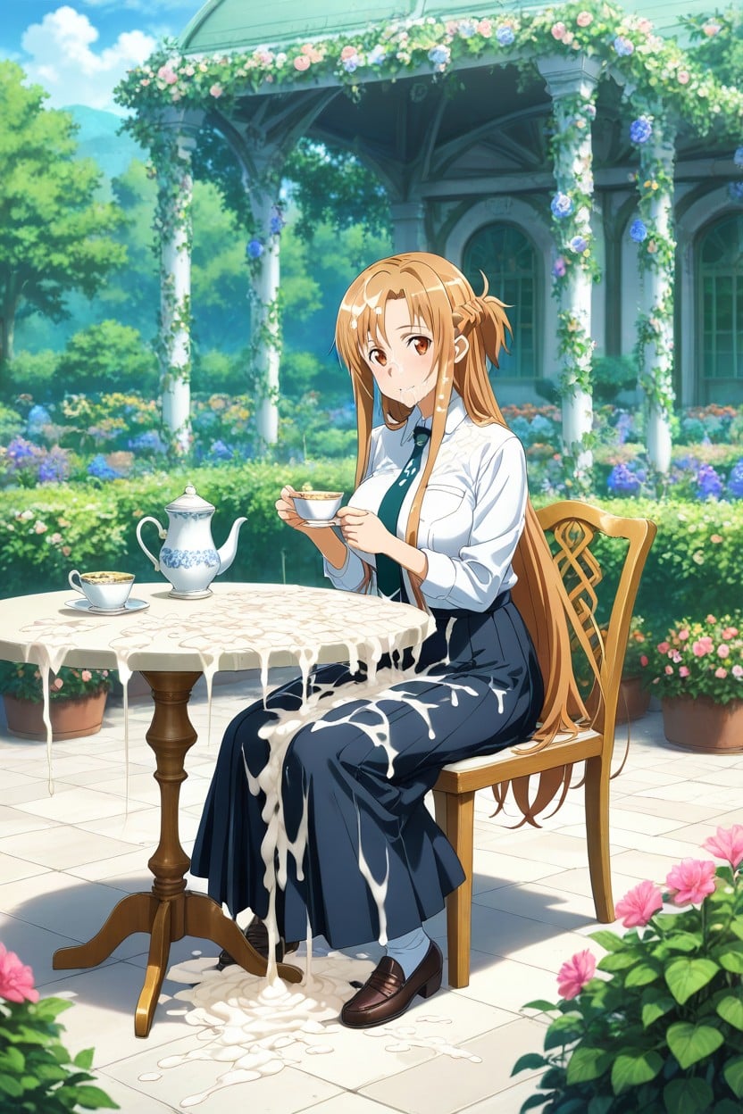 Cum Everywhere, Garden, Uniform Hentai AI Porn
