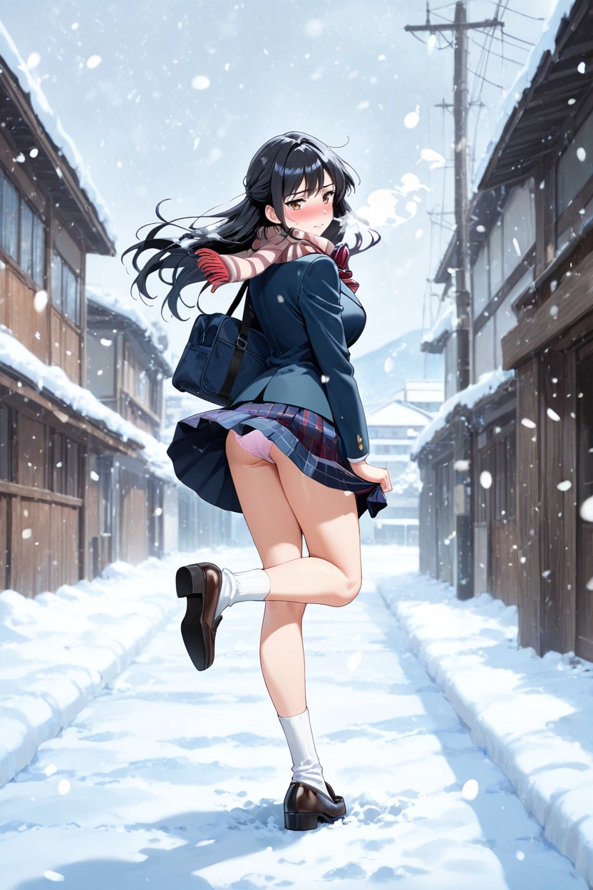 Wind In Hair, K, Burgundy Striped Bow Tie Hentai AI Porn
